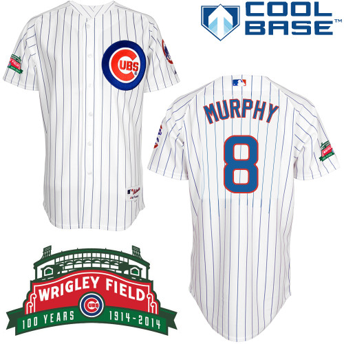 Donnie Murphy #8 MLB Jersey-Chicago Cubs Men's Authentic Wrigley Field 100th Anniversary White Baseball Jersey